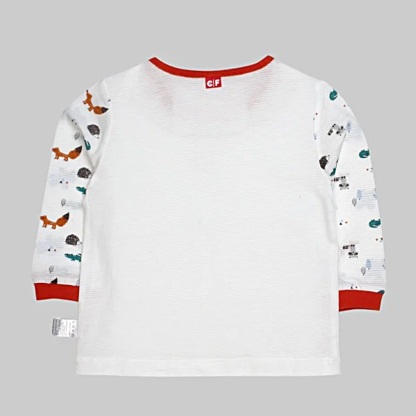 Bộ thun bé trai dài CF B068004 Trắng