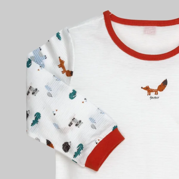 Bộ thun bé trai dài CF B068004 Trắng