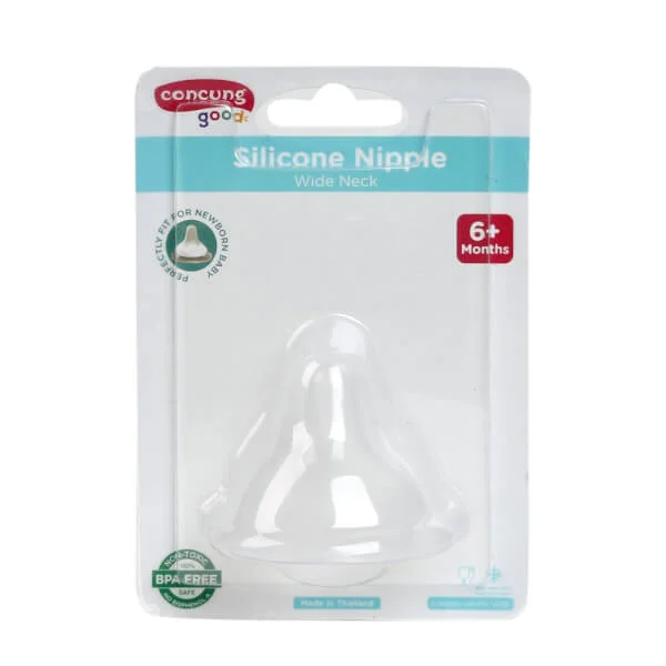 Vỉ 1 núm ty ConCung Good silicone cổ rộng siêu mềm (size L, 6M+)