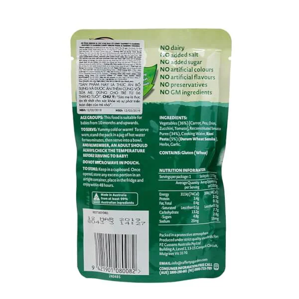 Mì Ống Risoni & Các Loại Rau Củ Lumpy Rafferty’s Garden