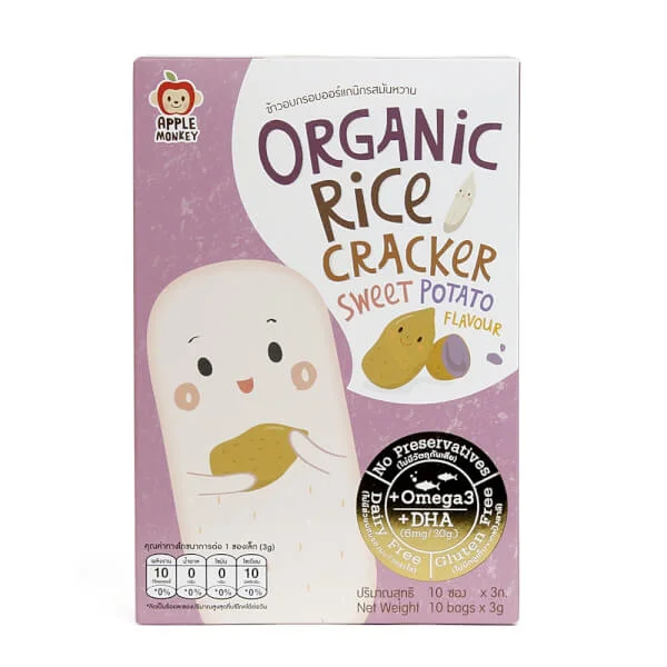 Thực phẩm bổ sung Bánh - Organic Rice Cracker Sweet Potato Flavour Omega3 DHA