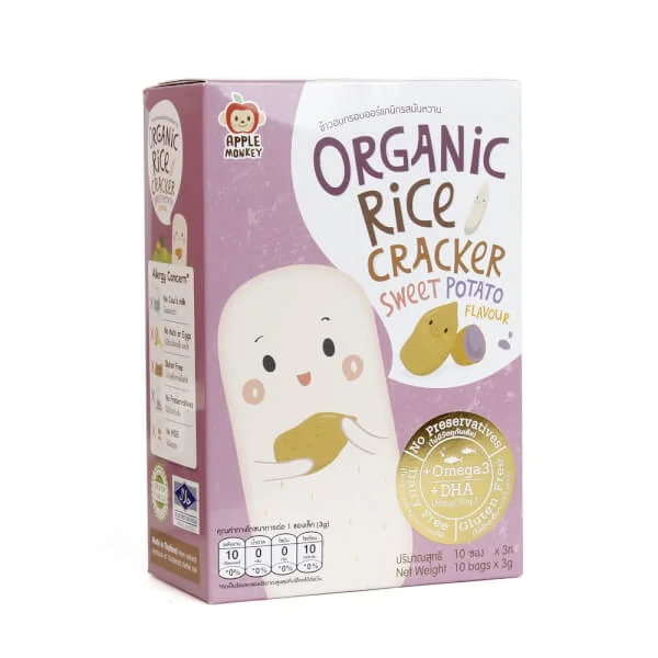 Thực phẩm bổ sung Bánh - Organic Rice Cracker Sweet Potato Flavour Omega3 DHA