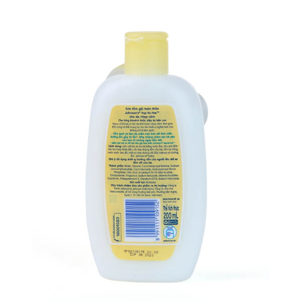Sữa tắm gội toàn thân Johnson Baby 200ml