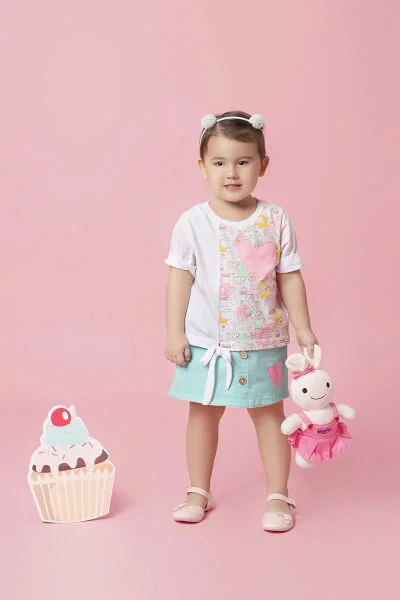 Chân váy kaki bé gái CF G048017 Xanh