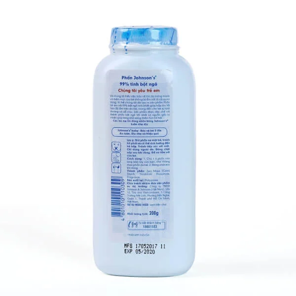 Phấn thơm tinh bột ngô Johnson Baby (200gr)