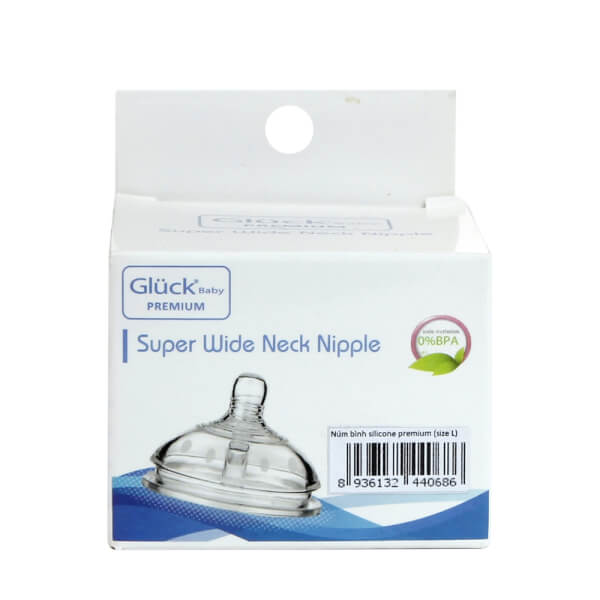 Combo 2 Núm ty silicone Gluck premium (size L)
