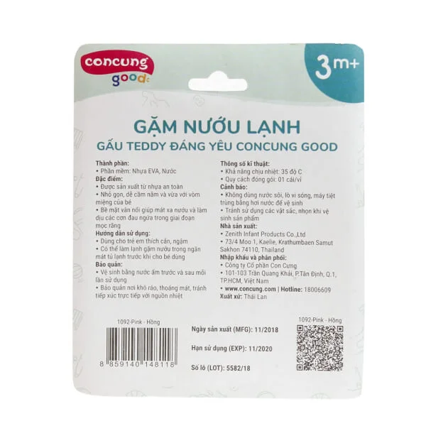 Gặm nướu lạnh Gấu Teddy đáng yêu ConCung Good - Hồng