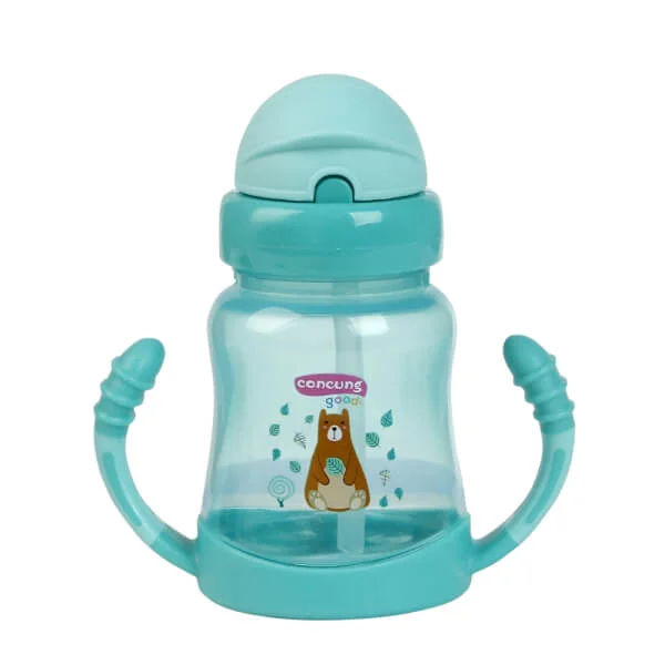 Bình uống nước ống hút hai tay cầm ConCung Good (210ml, Xanh lá)