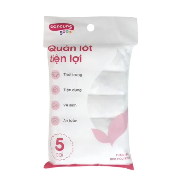 Quần lót tiện lợi Concung Good (PE, size L, 5 cái/gói)