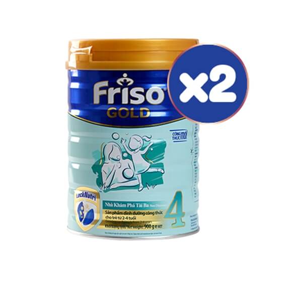 Sữa bột Combo 2 lon Friso Gold số 4 Sunrise, 2-4 tuổi, 900g