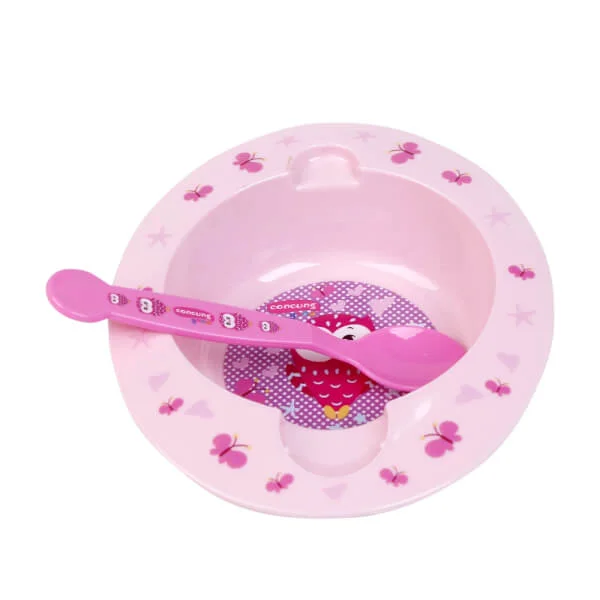 Chén ăn kèm muỗng ConCung Good (Hồng)