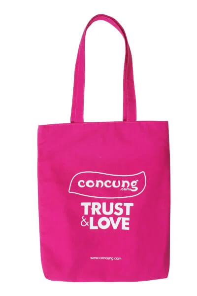 Túi canvas Con Cưng Trust and Love màu (Hồng)