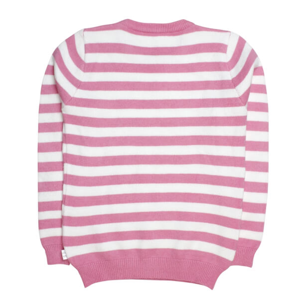 Áo len bé gái tay dài CF G128023 (7-8Y,sọc hồng)