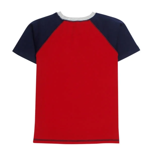 Áo thun bé trai tay ngắn CF B019025 (7-8Y,Đỏ)