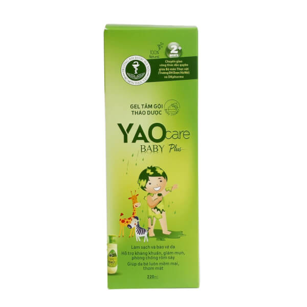 Gel Tắm gội toàn thân thảo dược hỗ trợ kháng khuẩn Yaocare baby cho bé từ 2 tuổi 220ml