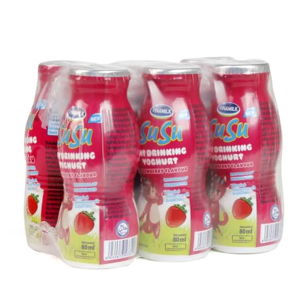 Sữa chua uống Vinamilk Susu hương dâu  chai 80ml, lốc 6 chai