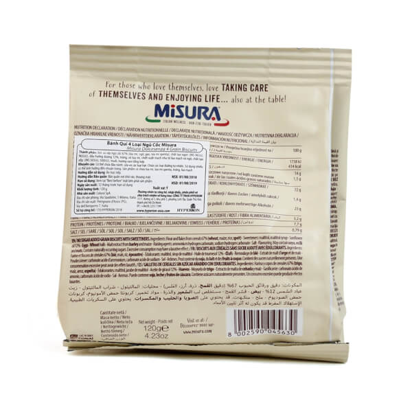 Bánh qui 4 loại ngũ cốc Misura 120g