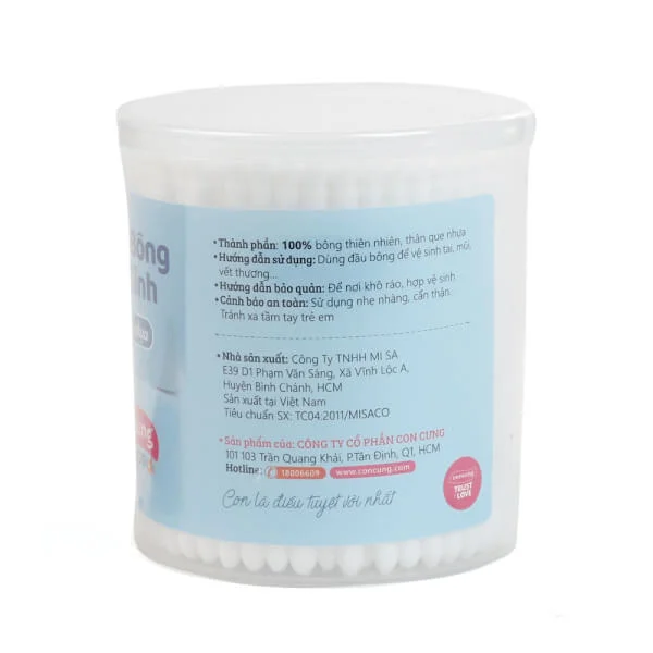 Tăm bông vệ sinh ConCung Good thân nhựa 200 que/ hộp