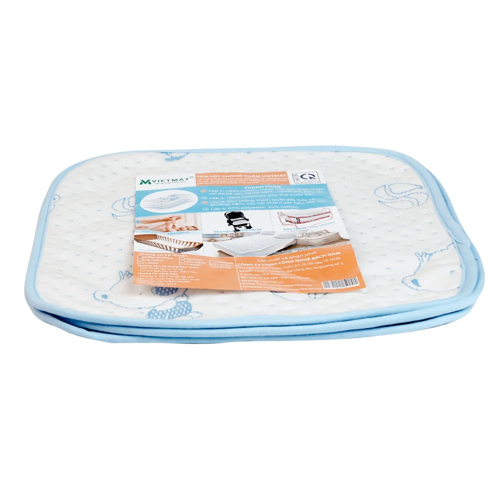 Combo 3 tấm lót chống thấm 4 lớp Vietmat size 30x30 màu xanh