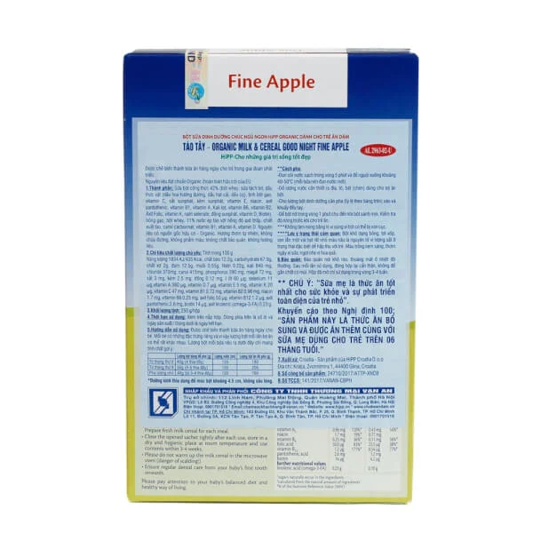 Bột sữa dinh dưỡng Chúc ngủ ngon HiPP Organic - Bột ăn dặm Táo tây 250g
