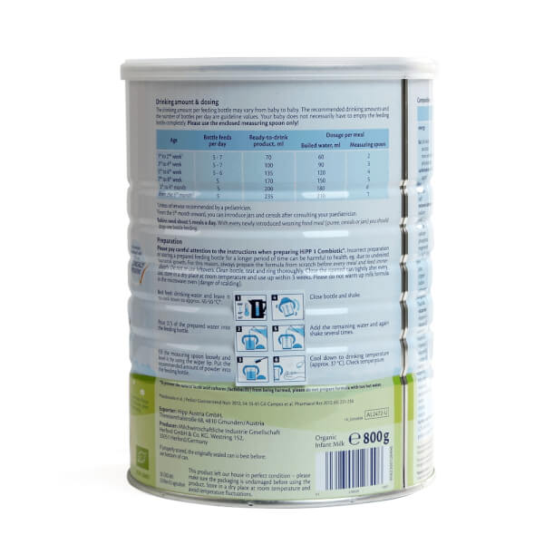Combo 2 lon Sữa Hipp 1 Combiotic Organic Infant 800g (0-6 tháng)