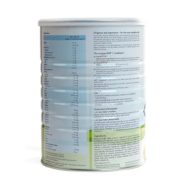 Combo 2 lon Sữa Hipp 1 Combiotic Organic Infant 800g (0-6 tháng)