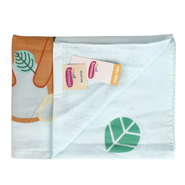 Khăn tắm cotton ConCung Good BM9T màu xanh
