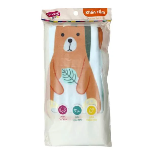 Khăn tắm cotton ConCung Good BM9T màu xanh