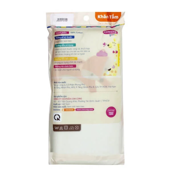 Khăn tắm cotton ConCung Good BM9T màu xanh