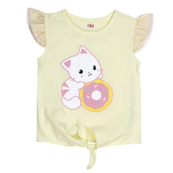 Áo thun bé gái tay ngắn CF G049014 Vàng