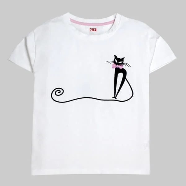 Áo thun bé gái tay ngắn CF G059020 Trắng