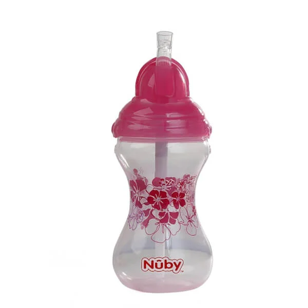 Bình uống nước ống hút Nuby, dung tích 300ml Hồng