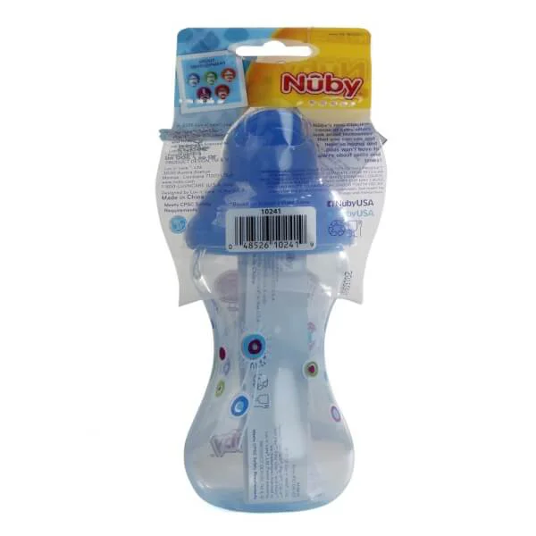 Bình uống nước ống hút Nuby, dung tích 300ml Xanh dương