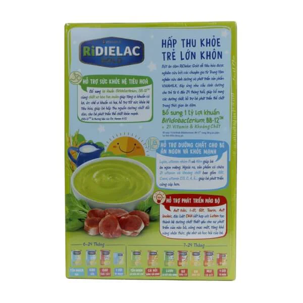 Combo 2 Bột ăn dặm RIDIELAC GOLD Heo bó xôi HG 200g
