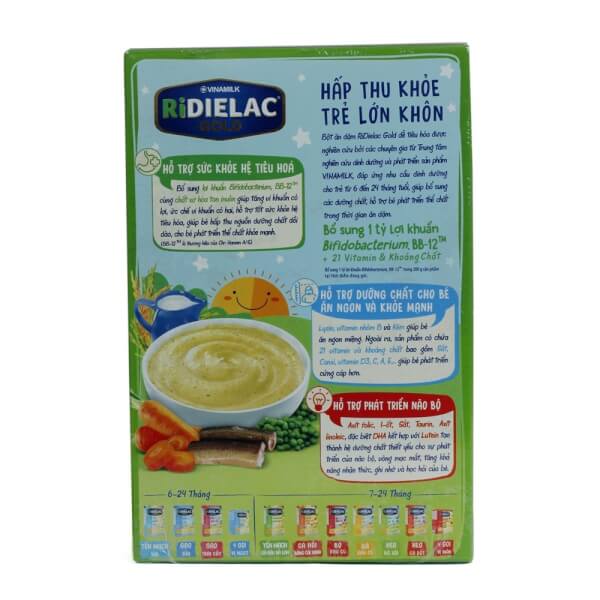 Combo 2 Bột ăn dặm RIDIELAC GOLD Lươn cà rốt đậu xanh HG 200g