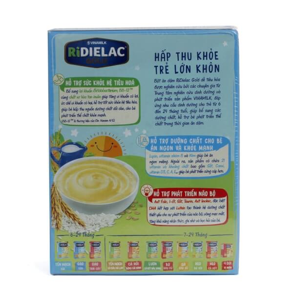 Combo 2 Bột ăn dặm RIDIELAC GOLD 4 gói (3 Vị Ngọt) HG 200g