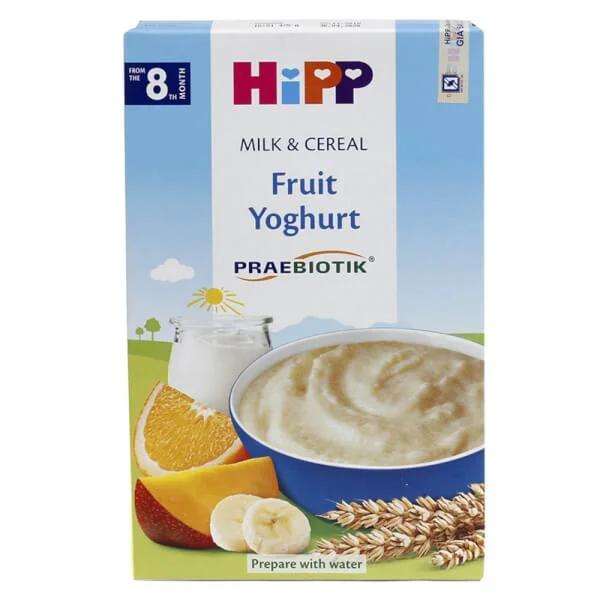 Bột sữa dinh dưỡng HiPP bổ sung Praebiotik - Hoa quả nhiệt đới, sữa chua 250g