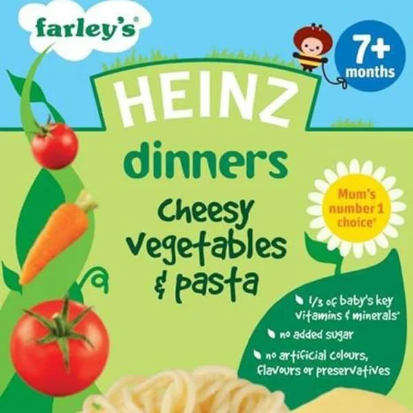 Bột ăn dặm Mì Ý, rau củ và phomai Heinz 125g