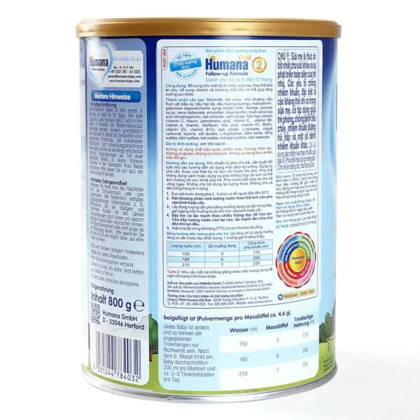 Sữa Humana Gold số 2 800g (6-12 tháng)