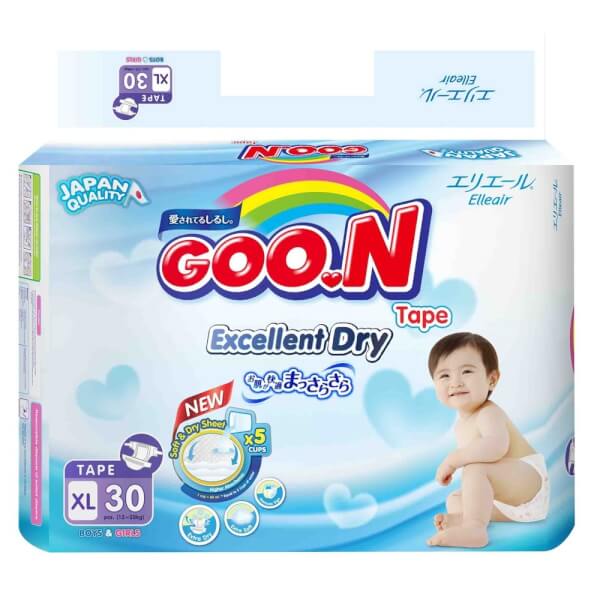 Tã dán Goo.n Slim tiết kiệm (XL, 12-20 Kg, 30 miếng)