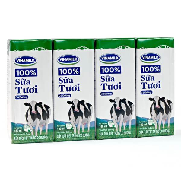 Sữa tươi tiệt trùng có đường Vinamilk 180ml