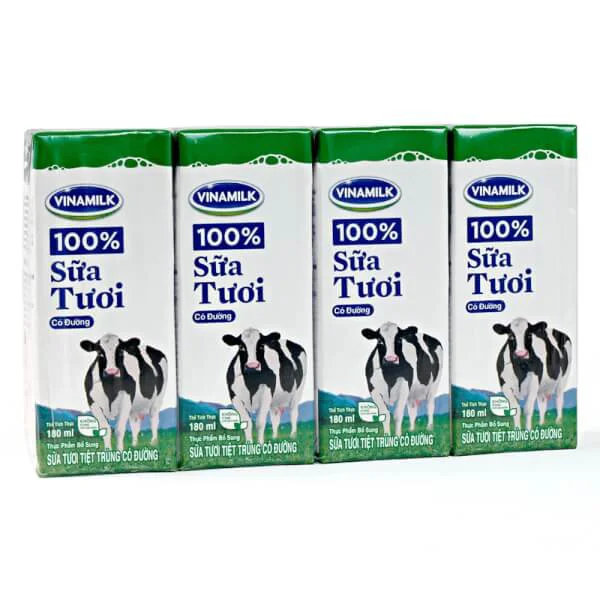 Sữa tươi tiệt trùng có đường Vinamilk 180ml