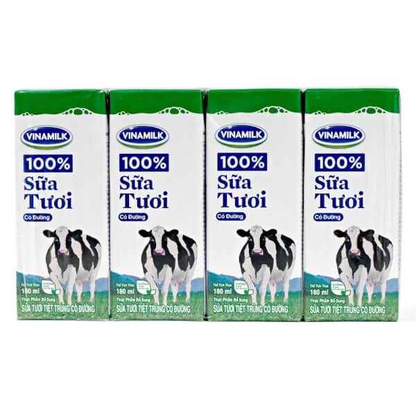 Sữa tươi tiệt trùng có đường Vinamilk 180ml