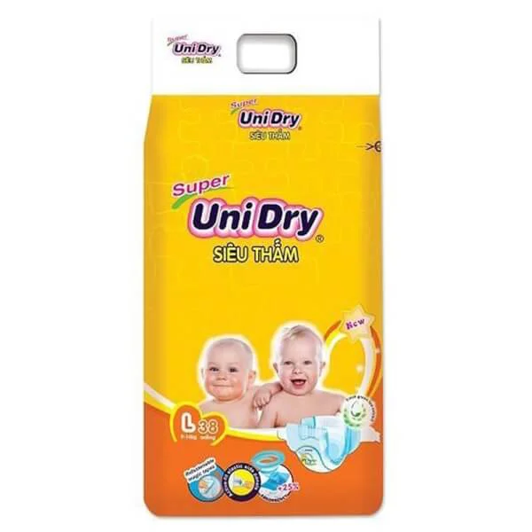 Tã dán Unidry Jumbo (L, 9-14 Kg, 38 miếng)