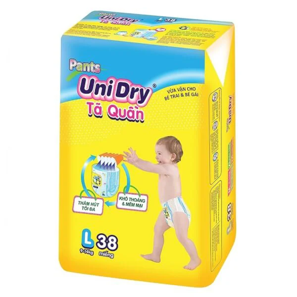 Tã quần Unidry Jumbo (L, 9-14 Kg, 38 miếng)