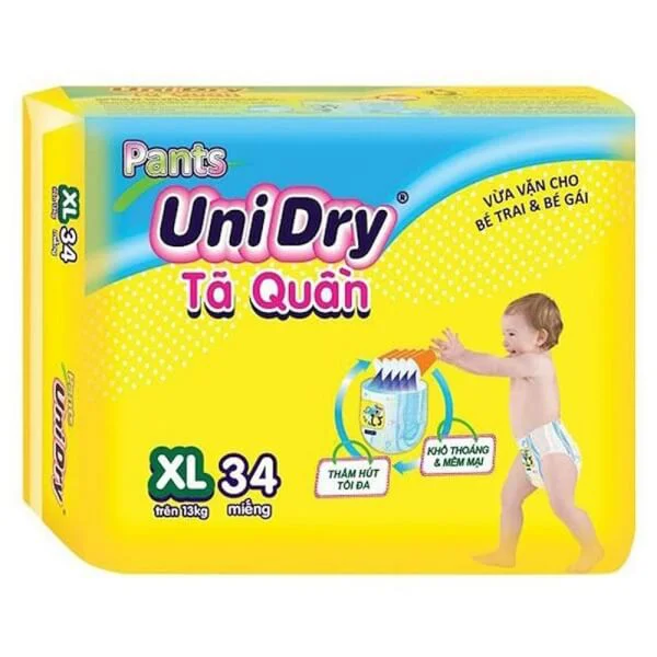 Tã quần Unidry Jumbo (XL, 12-17 Kg, 34 miếng)