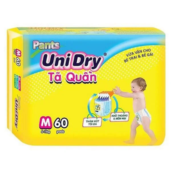 Tã quần Unidry Super Jumbo (M, 6-11 Kg, 60 miếng)