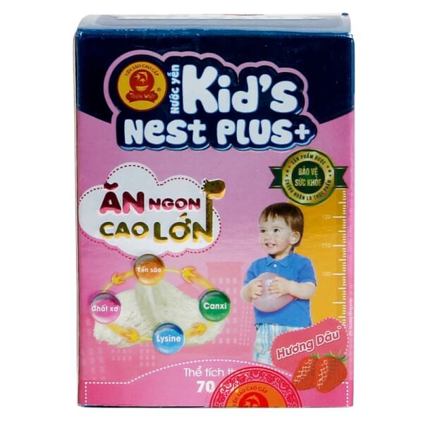 Thực phẩm bảo vệ sức khỏe - Nước yến Kids Nest Plus+ hương Dâu 70ml