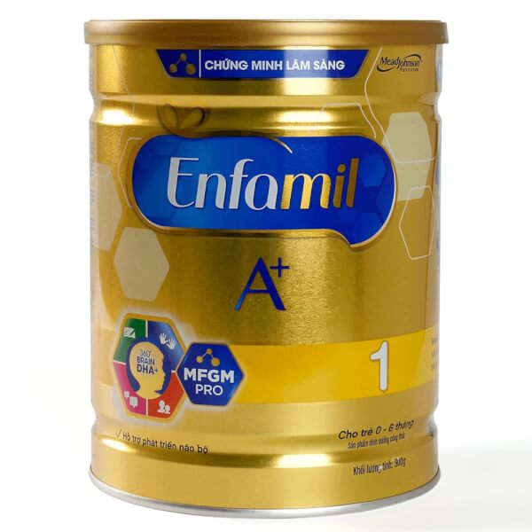 Sữa bột Enfamil A + 1 900g 360° Brain DHA+ với MFGM PRO cho trẻ từ 0 đến 6 tháng tuổi