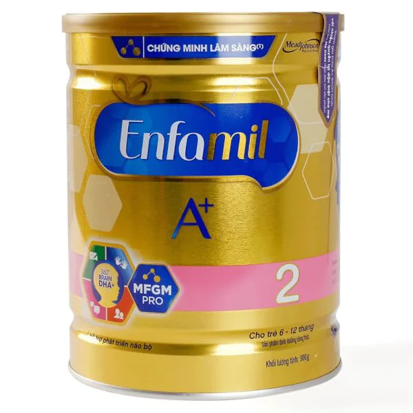Sữa bột Enfamil A + 2 900g 360° Brain DHA+ với MFGM PRO cho trẻ từ 6 - 12 tháng tuổi